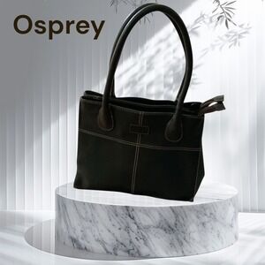 Vintage OSPREY of LONDON Leather‎ shoulder bag tote, double zipper